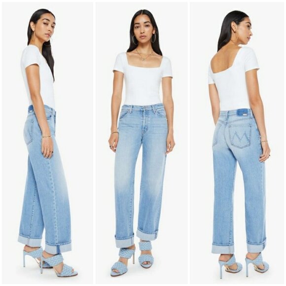 💕MOTHER SUPERIOR💕 The Dodger Button Hover Cuff Jeans ~ Funk N' Flair 28 NWOT - Picture 2 of 16